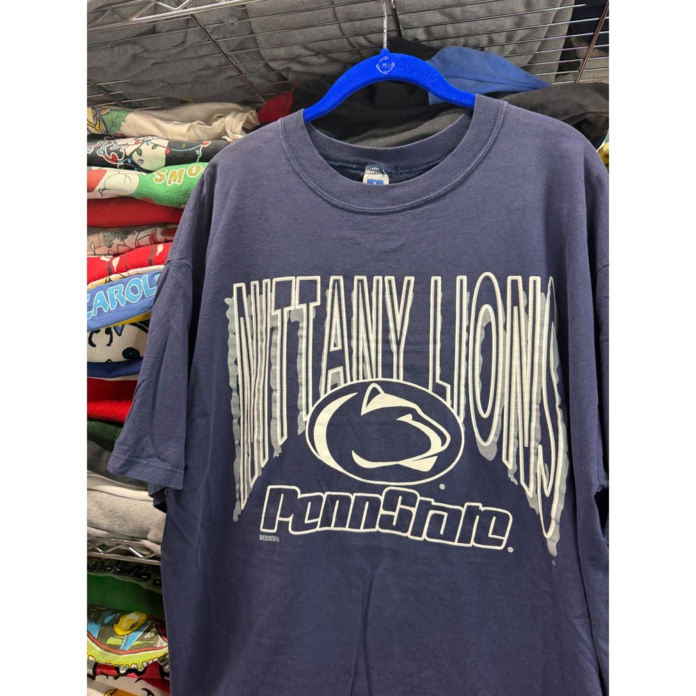 Vintage Russell Athletic Penn State Nittany Lions T-Shirt XXL Navy Blue USA Made